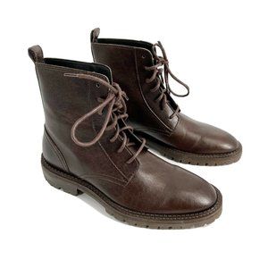 Novacas Womens Vegan Leather Lace Up Combat  Boots Sz 39 Sz 9